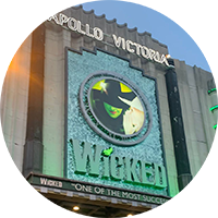 Wicked theater production sign