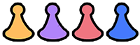 Four game pieces to signify a 4-star rating
